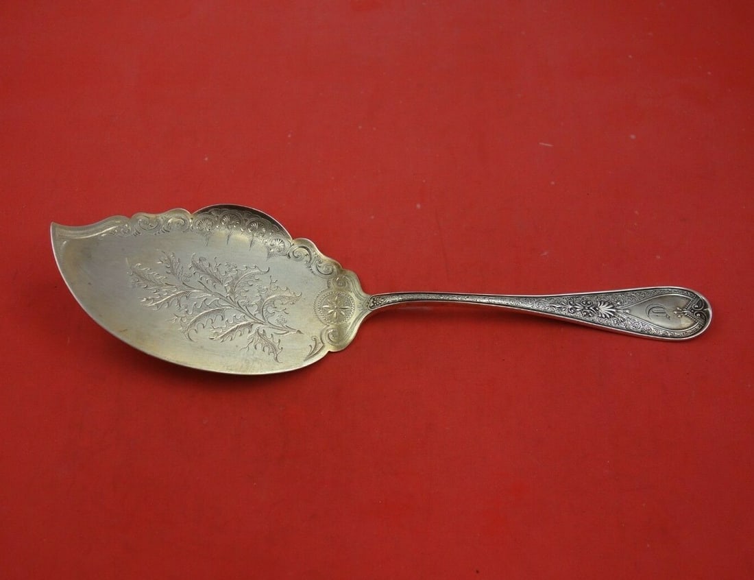 Gorham Hindostanee Sterling Silver Ice Cream Slice 10 3/4" Monogrammed: Gorham Hindostanee Sterling Silver Ice Cream Slice 10 3/4" Monogrammed Experience the elegance of the Hindostanee pattern by Gorham with this exquisite sterling silver ice cream slice. Crafted between
