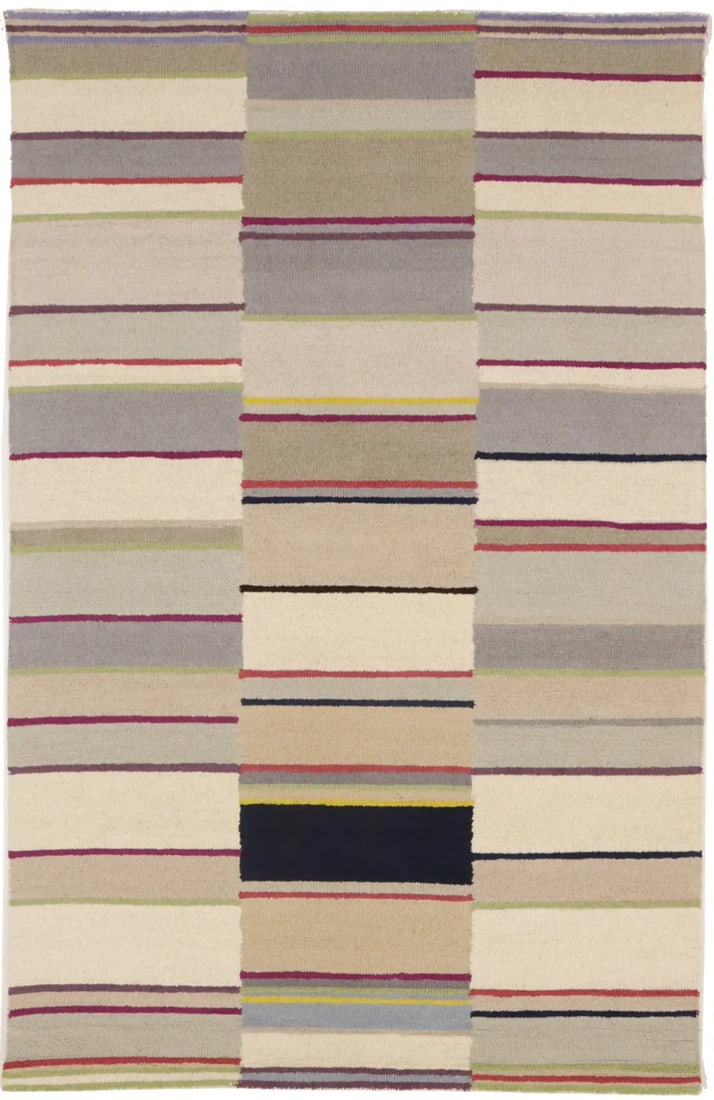 5' x 8' Wool Tufted Multicolor Striped Modern Rug for Kids Room (1 of 15)