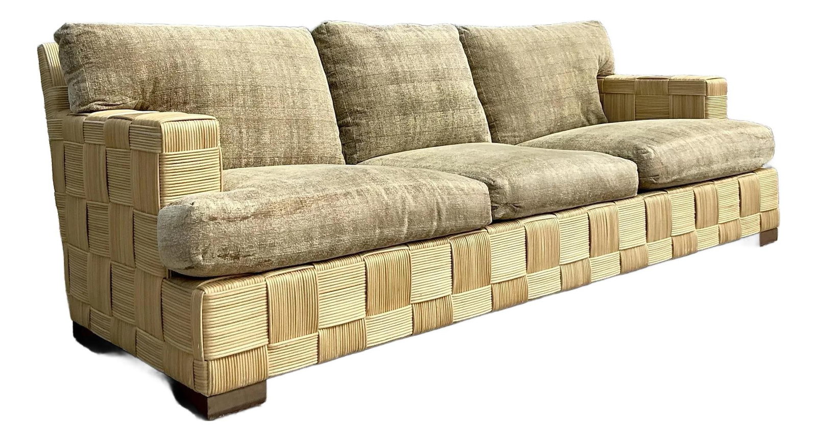 Donghia Block Island Woven Rattan Sofa Coastal Charm 90" (1 of 10)
