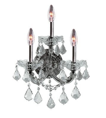 Artistry Maria Theresa 3 Light Chrome Wall Sconce 12" Asfour Crystal (1 of 3)