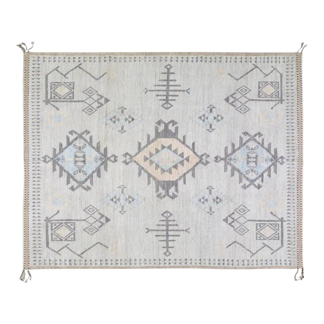 Gray Wool Area Rug Hand Knotted Moroccan Style 8'x10'5": Gray Wool Area Rug Hand Knotted Moroccan Style 8'x10'5" This Moroccan hand-knotted wool rug is crafted using traditional rug-making techniques, combining timeless artistry with a modern design sensibi