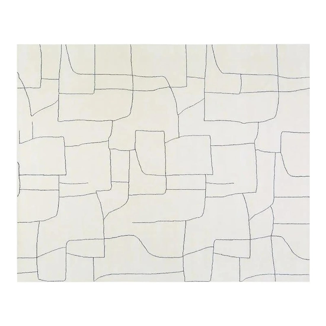 8'1" x 10' Abstract Wool Area Rug Moroccan Azilal Hand Knotted: 8'1" x 10' Abstract Wool Area Rug Moroccan Azilal Hand Knotted This Moroccan Azilal hand knotted wool rug features an abstract design in white. Crafted from wool, it offers a unique and stylish additi