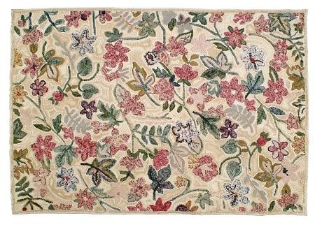2x8 Floral Hooked Rug Camp Merri-Woods Burlap Backing (1 of 1)