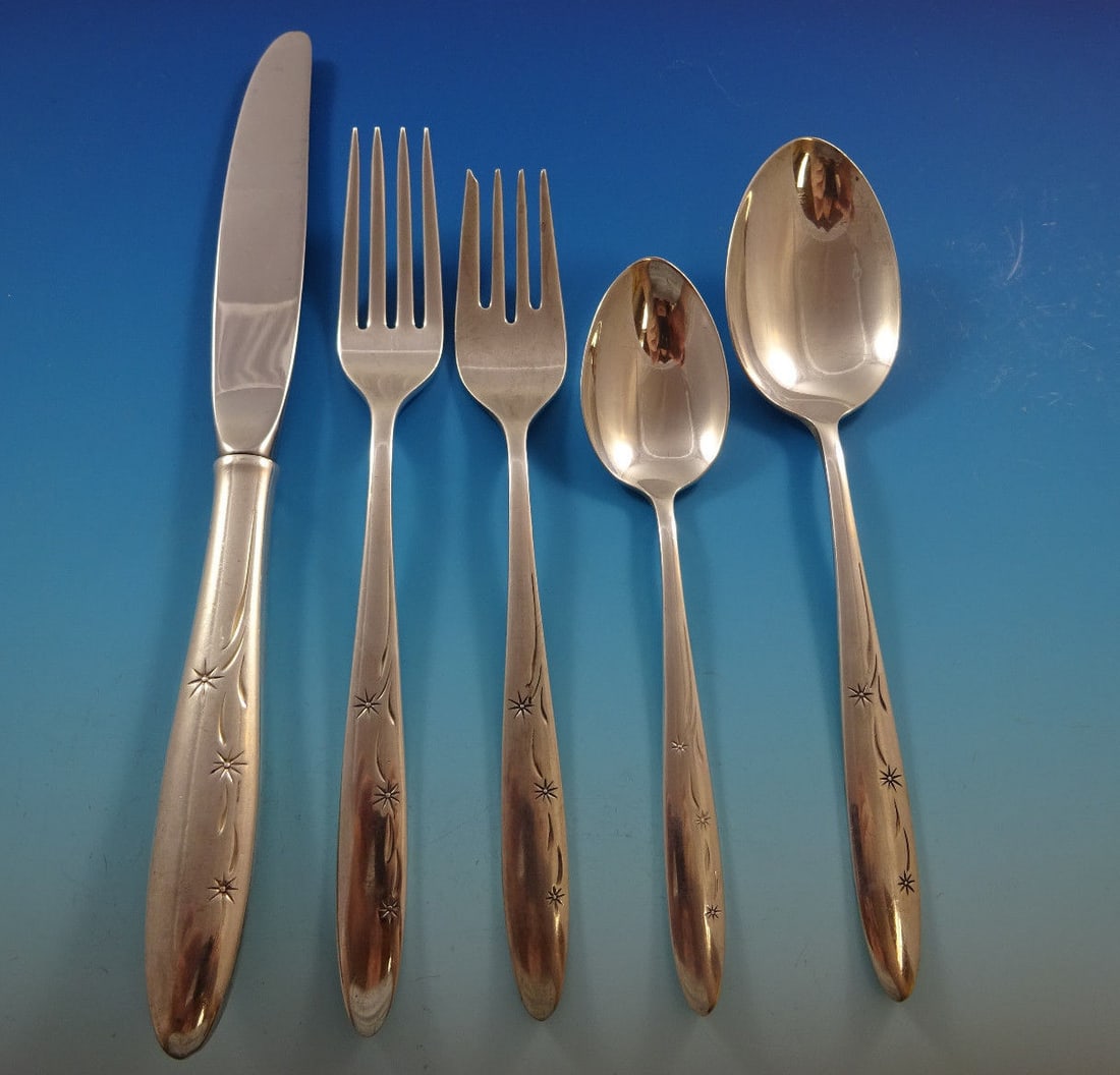 60 Piece Gorham Celeste Sterling Silver Mid Century Flatware Service for 12 (1 of 5)