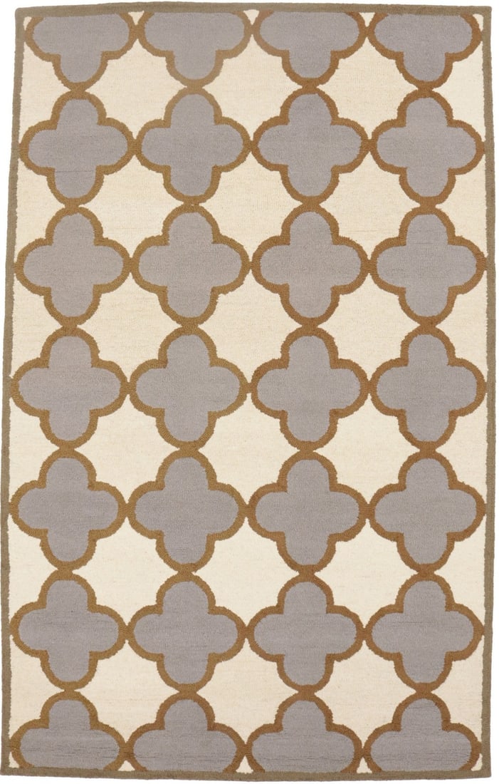5x8 Modern Wool Area Rug Hand-Tufted Multicolored Abstract Trellis Design (1 of 11)