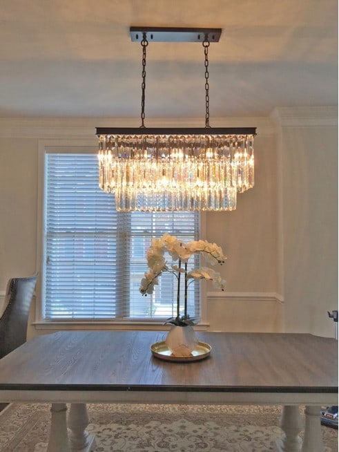 Artistry Reston Rectangular 10-Light Black Crystal Chandelier 36 in (1 of 4)