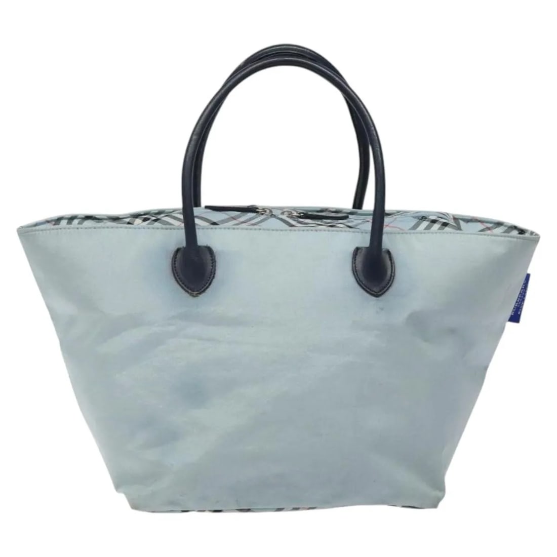 Nova Check Blue Label Nylon Bag by Burberry for Women: Nova Check Blue Label Nylon Bag by Burberry for Women This Burberry Nova Check Blue Label bag is crafted from blue nylon and features the brand's signature check pattern. Designed for women, it offers