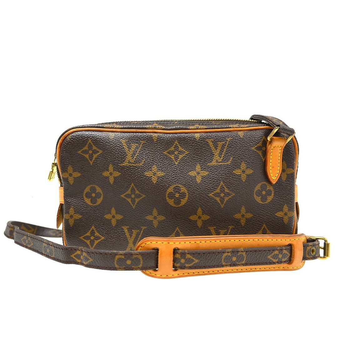 Louis Vuitton Marly Bandouliere Monogram Crossbody Bag M51828: Louis Vuitton Marly Bandouliere Monogram Crossbody Bag M51828 Vintage Louis Vuitton Marly Bandouliere shoulder bag in brown Monogram canvas with leather trim and a zip closure. This women's crossbody 