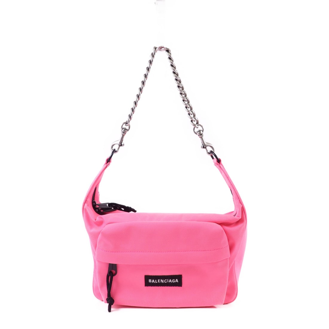 Balenciaga Raver pink canvas crossbody shoulder bag 741080: Balenciaga Raver pink canvas crossbody shoulder bag 741080 This Balenciaga Raver shoulder bag features a stylish crossbody design crafted from pink canvas. Made in France, it offers a compact and vers