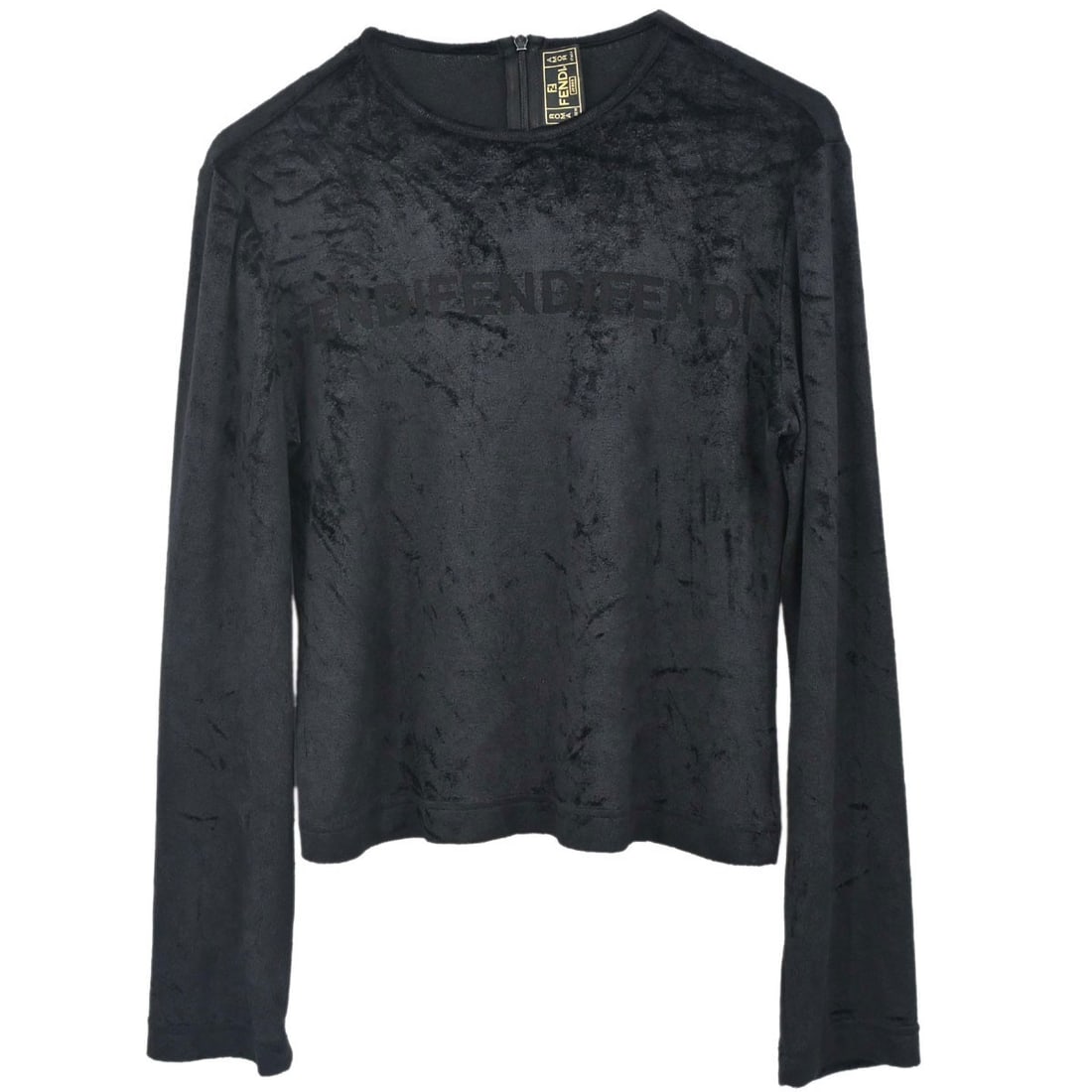 Fendi Black Womens IT 42 Long Sleeve Logo Top (1 of 16)