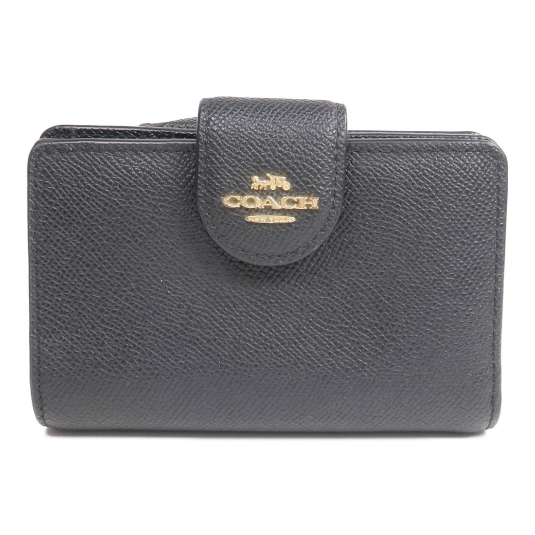 Coach Black Calfskin Leather Bi-Fold Wallet with Gold Hardware (1 of 14)