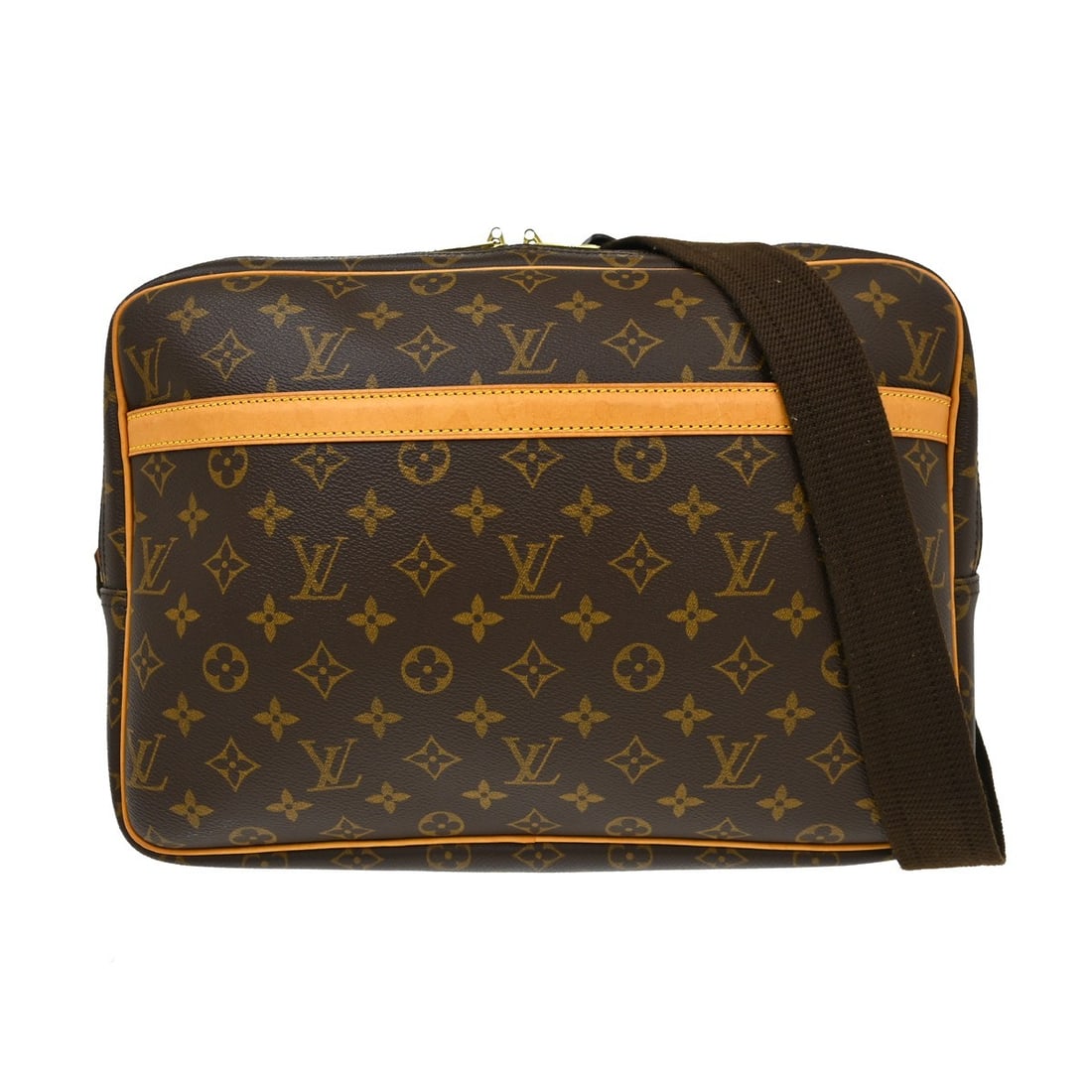 Louis Vuitton Reporter GM Monogram Canvas Crossbody Shoulder Bag M45252: Louis Vuitton Reporter GM Monogram Canvas Crossbody Shoulder Bag M45252 Vintage Louis Vuitton Reporter GM shoulder bag in brown Monogram canvas with leather trim. This women's bag features a zip closu