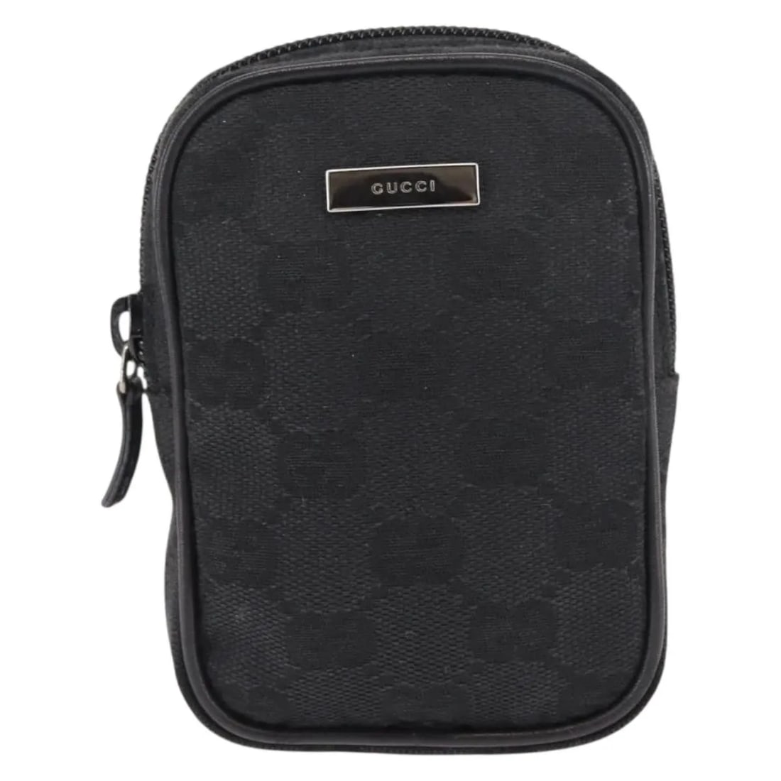 Gucci GG canvas black canvas pouch made in Italy: Gucci GG canvas black canvas pouch made in Italy This Gucci GG canvas pouch features a classic black canvas design, suitable for unisex use. The pre-owned item is in very good condition, with minimal 