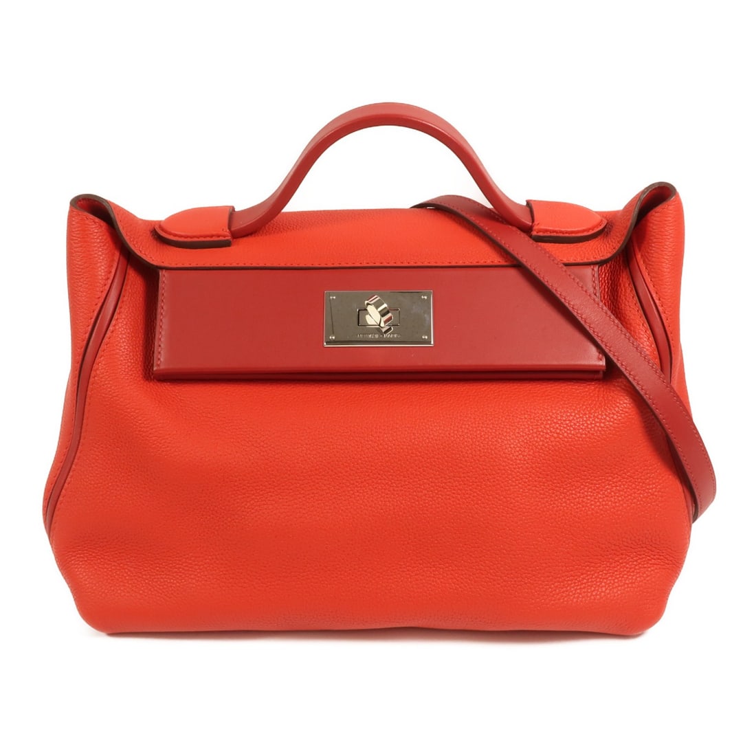 Hermes 24 24 29cm Togo Swift Leather 2 Way Shoulder Bag Rouge De Coeur (1 of 15)