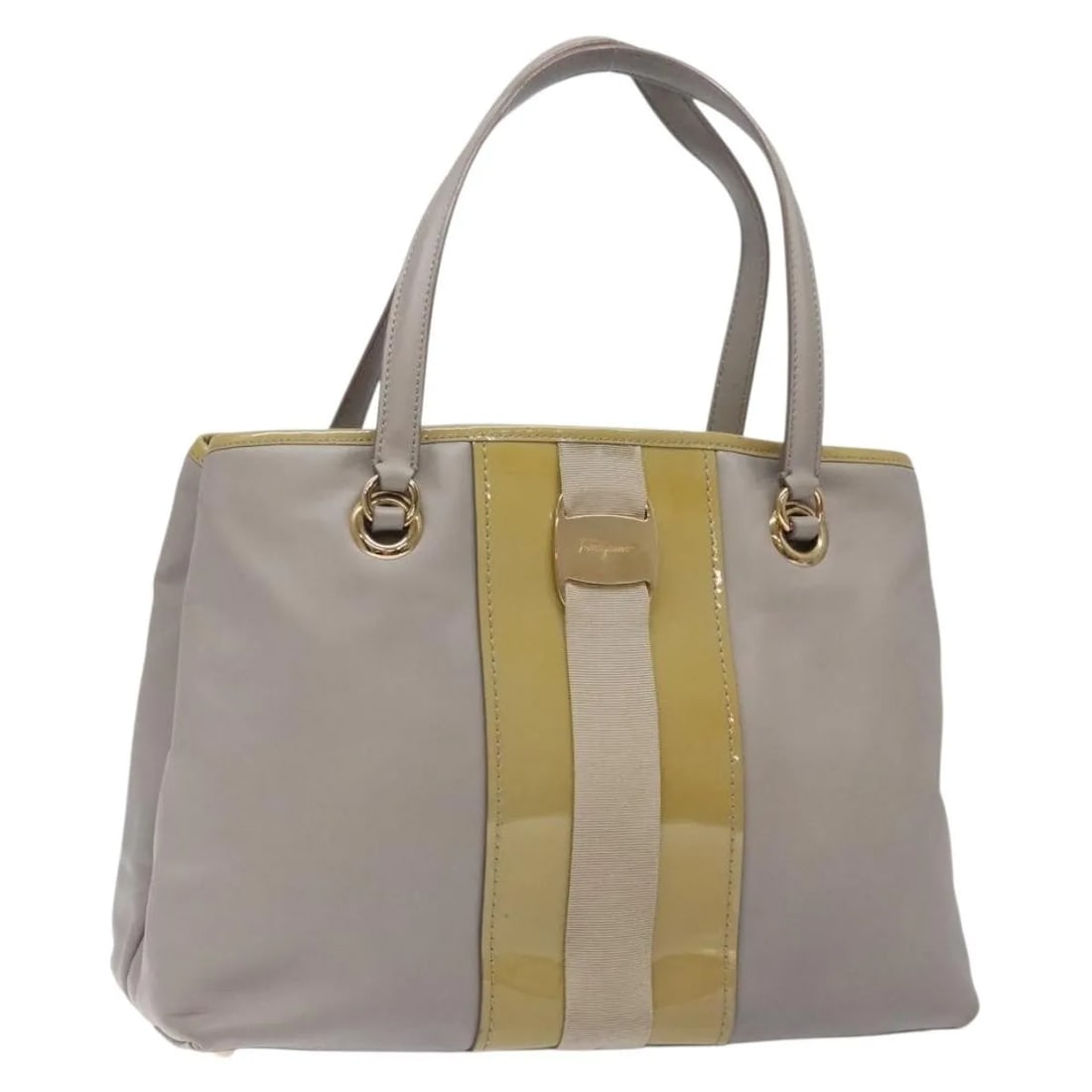 Gray Leather Handbag Salvatore Ferragamo Vala Made in Italy: Gray Leather Handbag Salvatore Ferragamo Vala Made in Italy This Salvatore Ferragamo Vala handbag is crafted from gray leather and designed for women. Made in Italy, it features a spacious interior an