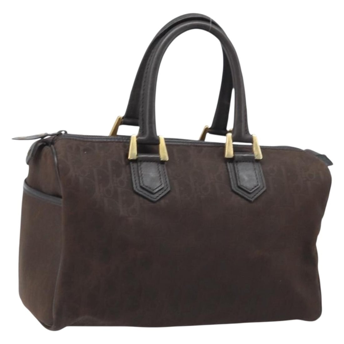 Brown Gold Trotter Canvas Handbag by Christian Dior France: Brown Gold Trotter Canvas Handbag by Christian Dior France This Christian Dior Trotter Canvas handbag features a brown and gold colorway with the signature Trotter pattern. Crafted for women, it is ma