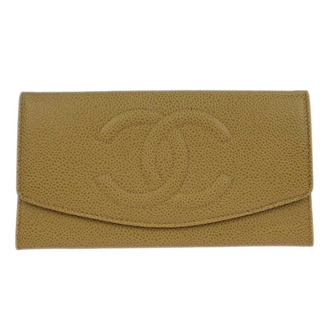 Chanel Caviar Skin Coin Wallet Wristlet Beige Italy: Chanel Caviar Skin Coin Wallet Wristlet Beige Italy Chanel long coin wallet in beige caviar skin leather with a wristlet-style design. This women's wallet features a zippered exterior pocket and two i
