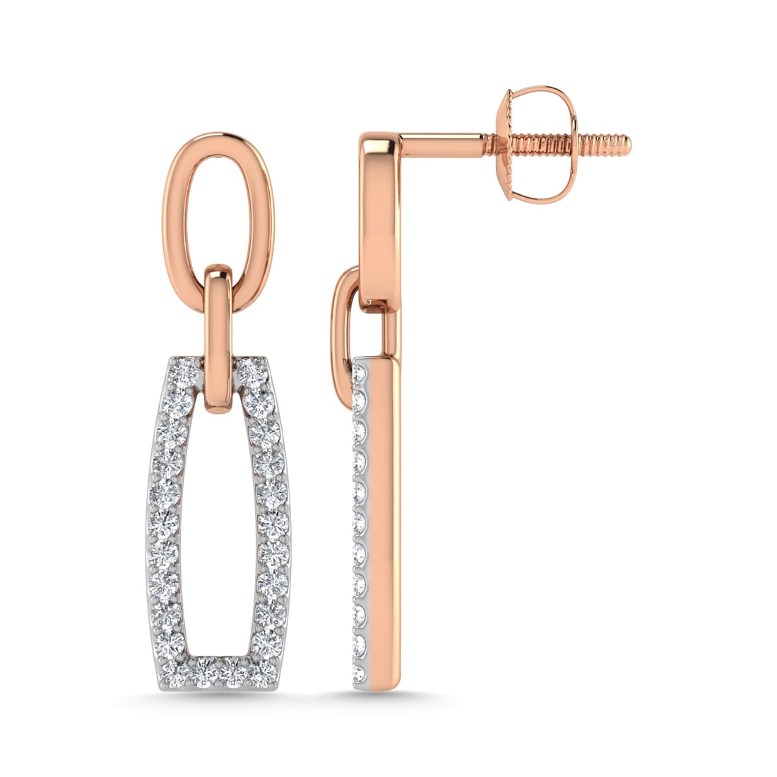 Diamond 1/4 Ct.Tw. Fashion Earrings in 10K Rose Gold: Diamond 1/4 Ct.Tw. Fashion Earrings in 10K Rose Gold 10k Rose Gold Stone Color: G-h Stone Clarity: I1 This item may take 2-5 weeks for shipping. PLEASE NOTE: Framed, Large, or heavy items do not have 