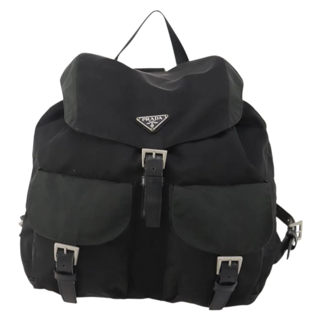 Prada Double Front Pocket Black Nylon Backpack (1 of 18)