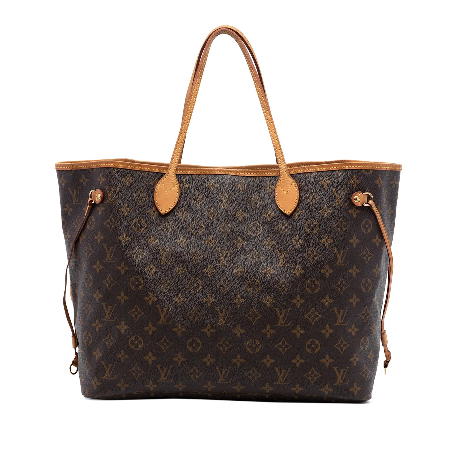 Louis Vuitton Neverfull GM Monogram Canvas Tote Bag: Louis Vuitton Neverfull GM Monogram Canvas Tote Bag This Louis Vuitton Monogram Neverfull GM features the iconic monogram canvas with vachetta leather trim and flat vachetta leather handles. The bag i