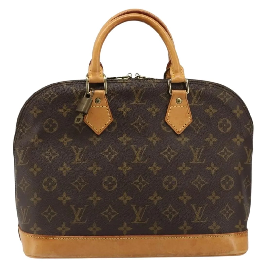 Louis Vuitton Alma Brown Canvas Handbag: Louis Vuitton Alma Brown Canvas Handbag Louis Vuitton Alma handbag in brown monogram canvas. This piece is made in France and remains in good condition with visible wear. The exterior shows loss of sh