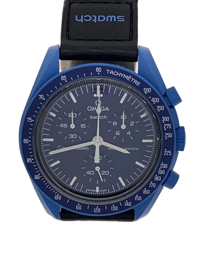 Swatch Omega MoonSwatch Neptune Navy Quartz Men's Wristwatch (1 of 6)
