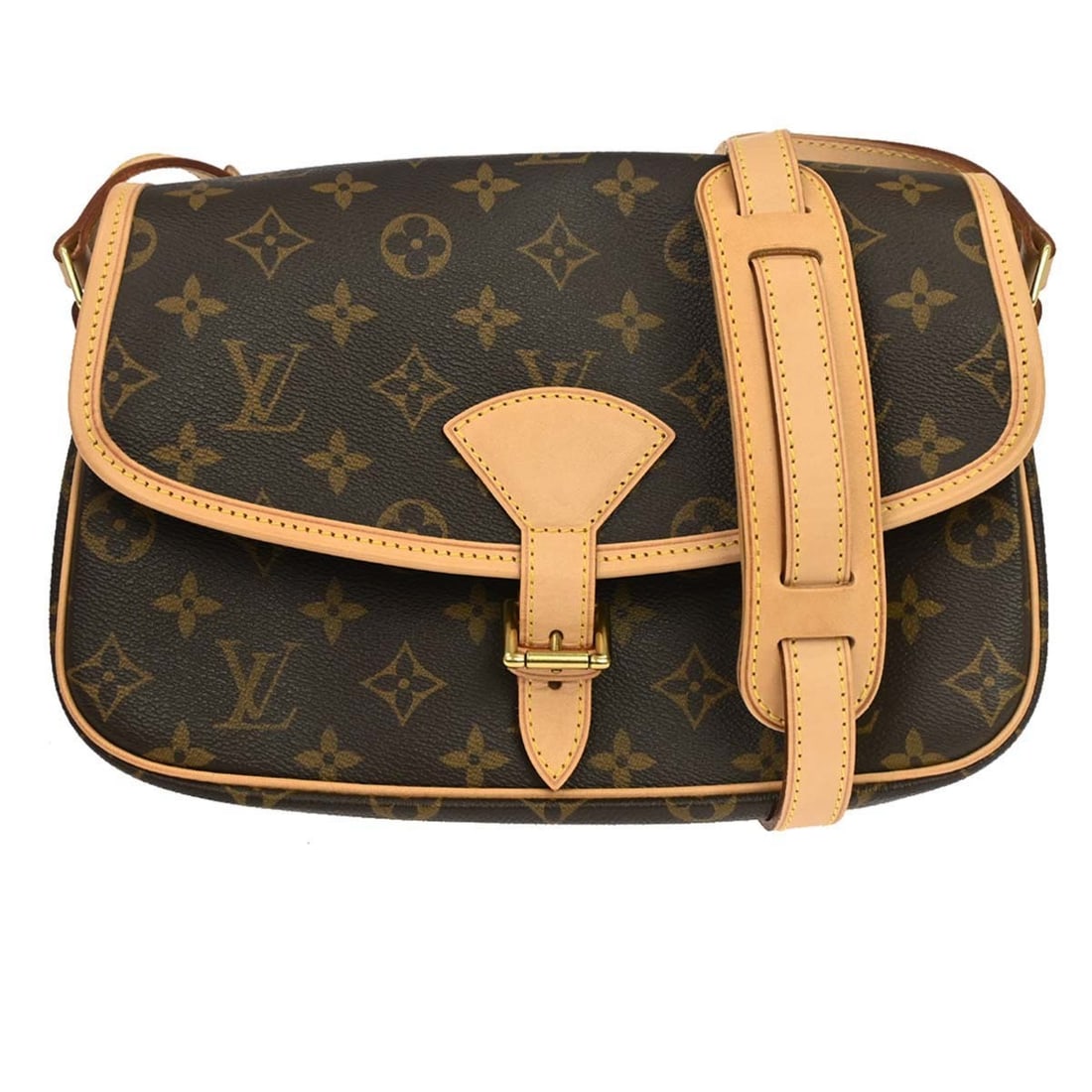 Louis Vuitton Sologne Monogram Canvas Crossbody Bag M42250: Louis Vuitton Sologne Monogram Canvas Crossbody Bag M42250 Louis Vuitton Sologne shoulder bag in brown Monogram canvas and leather with a flap buckle closure and adjustable crossbody strap. Designed f