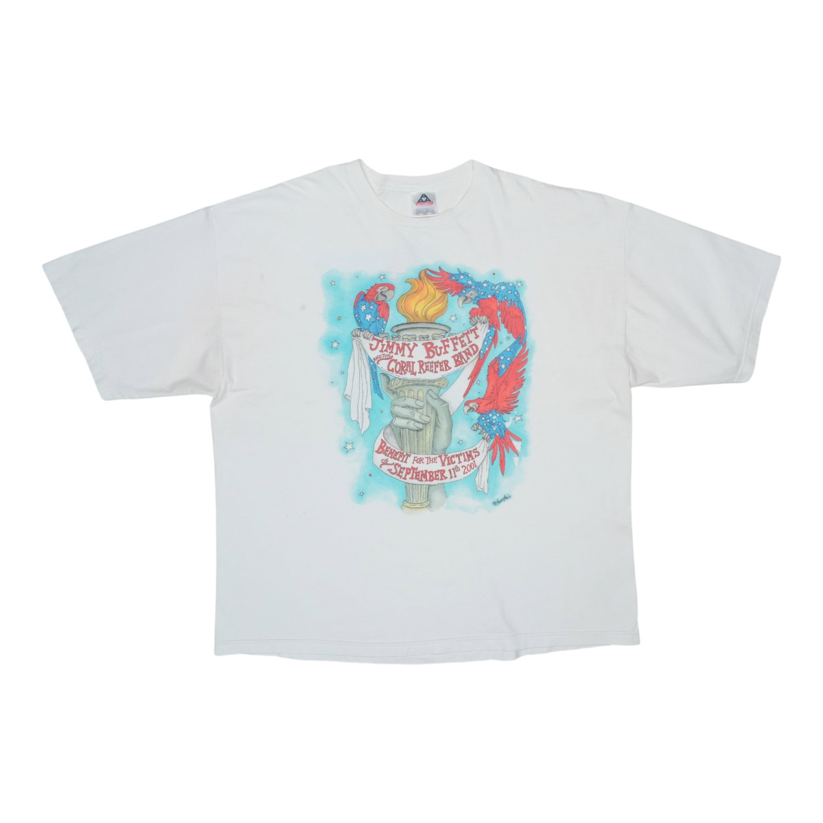 Vintage 2001 Jimmy Buffett 9 11 Benefit Concert White Cotton Shirt XXXL (1 of 8)