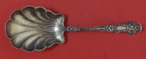Watson Bridal Flower Sterling Silver Salad Serving Spoon 9.25": Watson Bridal Flower Sterling Silver Salad Serving Spoon 9.25" This exquisite salad serving spoon, measuring 9 1/4", is crafted from sterling silver and features the elegant Bridal Flower pattern by W