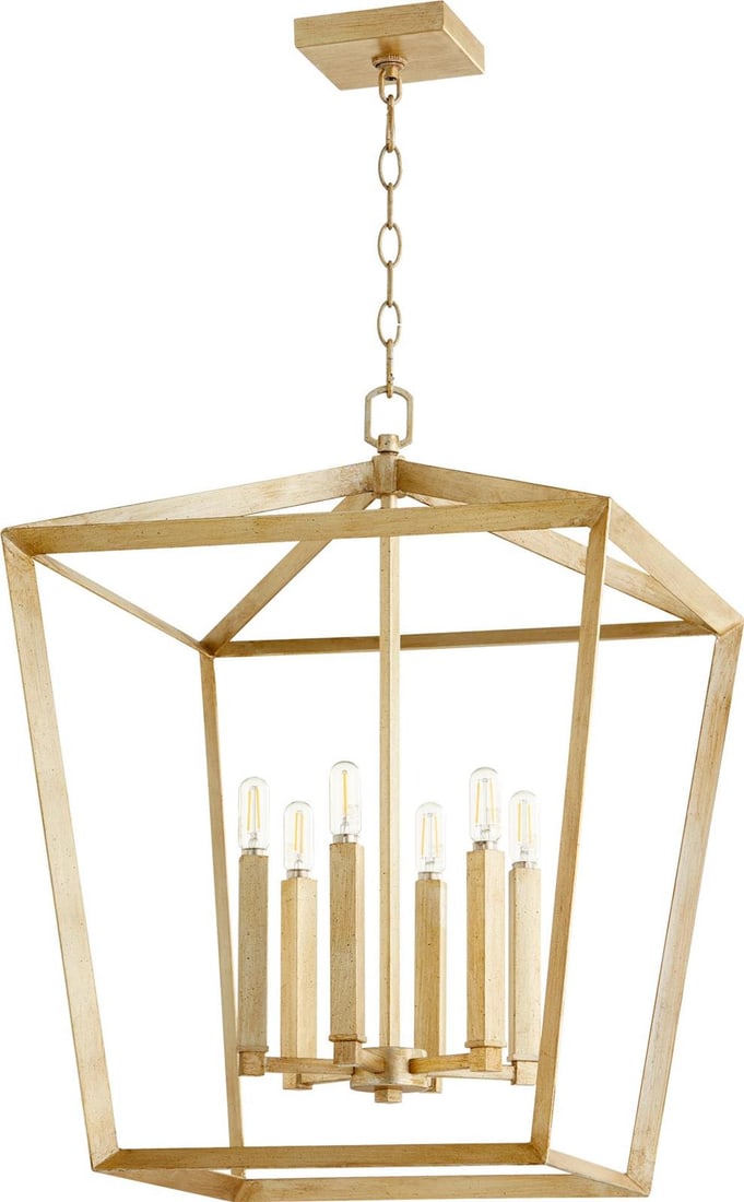 Cyan Hyperion Aged Silver Leaf Geometric Chandelier UL-Listed (1 of 2)