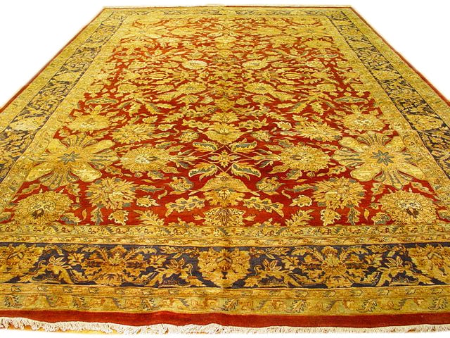 Handmade Jaipur Rug 11'10 x 18' Red Eggplant Wool: Handmade Jaipur Rug 11'10 x 18' Red Eggplant Wool Free continental US Shipping Enhance your living space with this exquisite handmade Jaipur rug, showcasing a stunning blend of traditional and contemp
