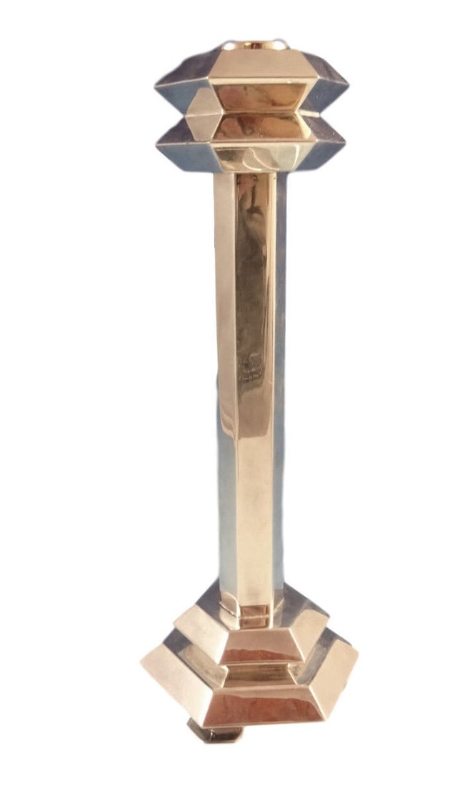 Hazorfim Sterling Silver Judaica Candlestick 10 1/2 Inch (1 of 6)