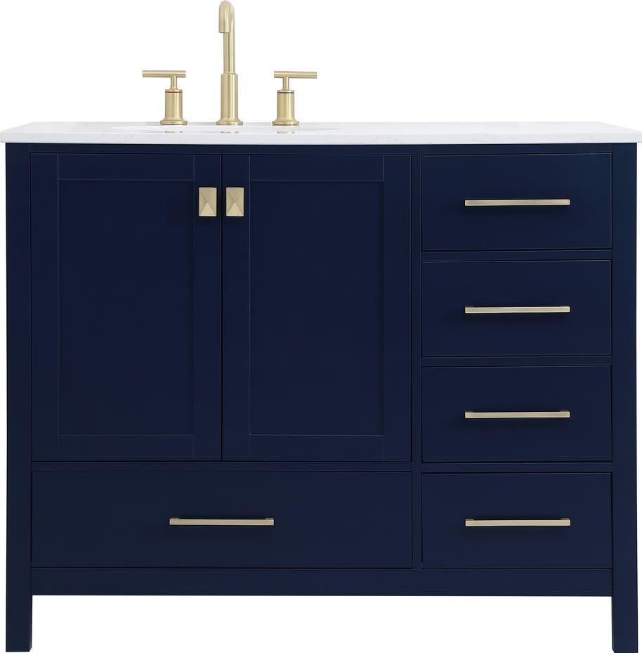 Elegant Lighting Blue Gold Antique Style Lavatory Sink 34H 42W 22D (1 of 1)