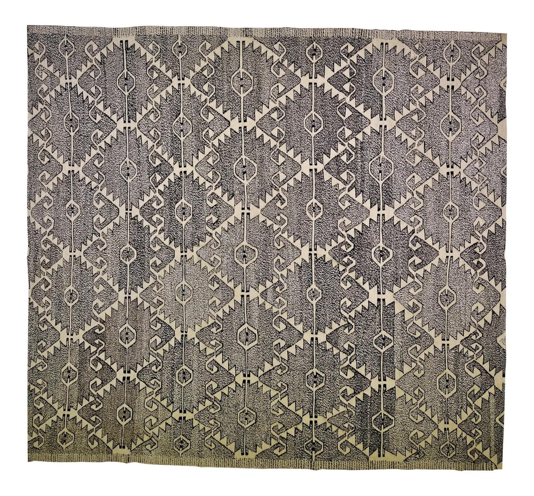 8'9" x 9'5" Anatolian Kilim Rug in Natural Wool Fine Weave (1 of 5)