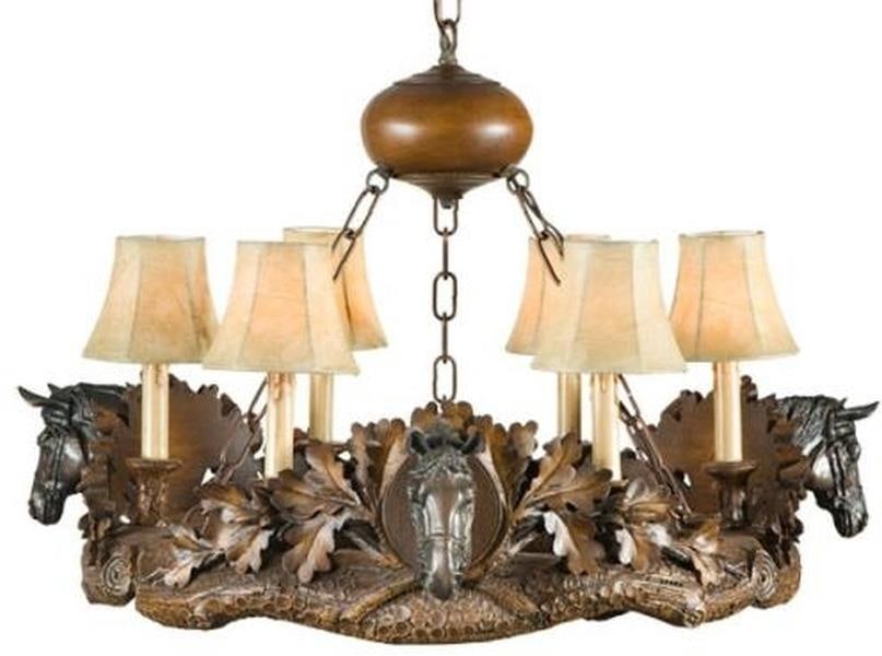 Lodge Style Horse Chandelier Equestrian Design Resin 6 Bulb: Lodge Style Horse Chandelier Equestrian Design Resin 6 Bulb This item is made at time of order. Please allow 42 to 70 days for production. Illuminate your space with this stunning Lodge Style Horse Ch