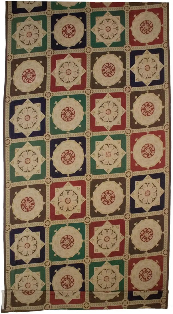 Oversized Wool Aubusson Rug 30'9 x 10'10 Multicolored Geometric Design (1 of 14)