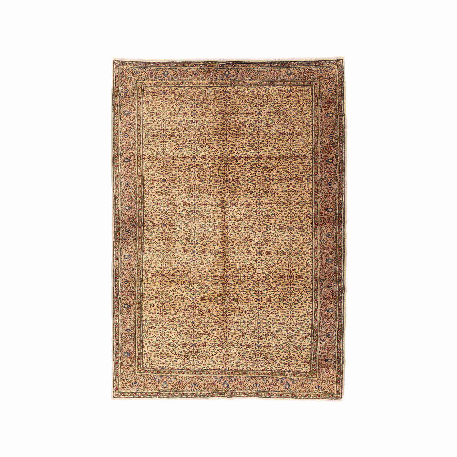 Authentic Handmade Kayseri Wool on Cotton Carpet 78x113: Authentic Handmade Kayseri Wool on Cotton Carpet 78x113 This authentic handmade Kayseri carpet beautifully showcases traditional craftsmanship and quality. Crafted from wool on cotton, it features a d