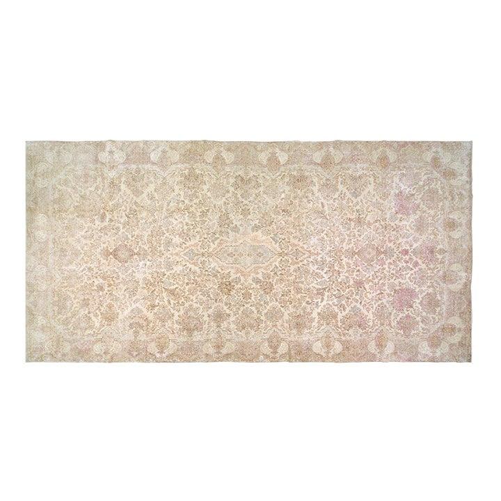 Hand Knotted Wool Turkish Anatolian Rug 9'9x20: Hand Knotted Wool Turkish Anatolian Rug 9'9x20 This vintage Turkish Anatolian rug is hand-knotted from wool using traditional techniques, showcasing a blend of classic craftsmanship and modern design 
