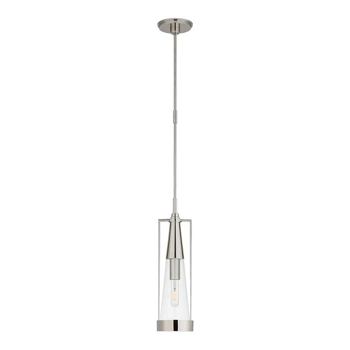 Calix Pendant Light by Thomas O'Brien Visual Comfort Polished Nickel Glass 57in (1 of 4)