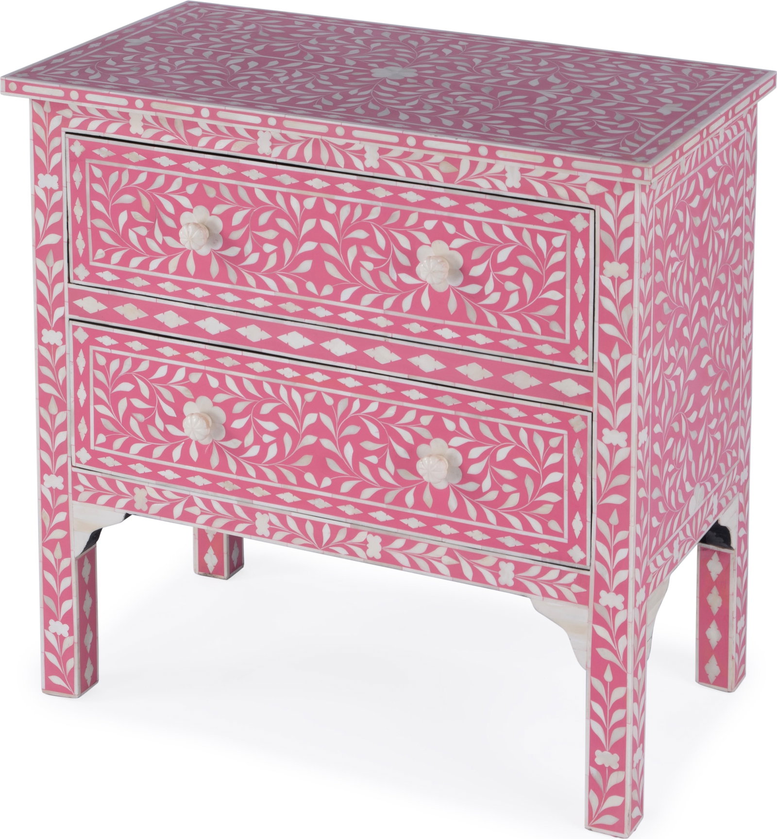 Butler Chic Vivienne Pink Accent Chest in Chinoiserie Style: Butler Chic Vivienne Pink Accent Chest in Chinoiserie Style Enhance your home with the Chic Vivienne Accent Chest, designed for stylish storage and a touch of elegance. This beautifully crafted accent
