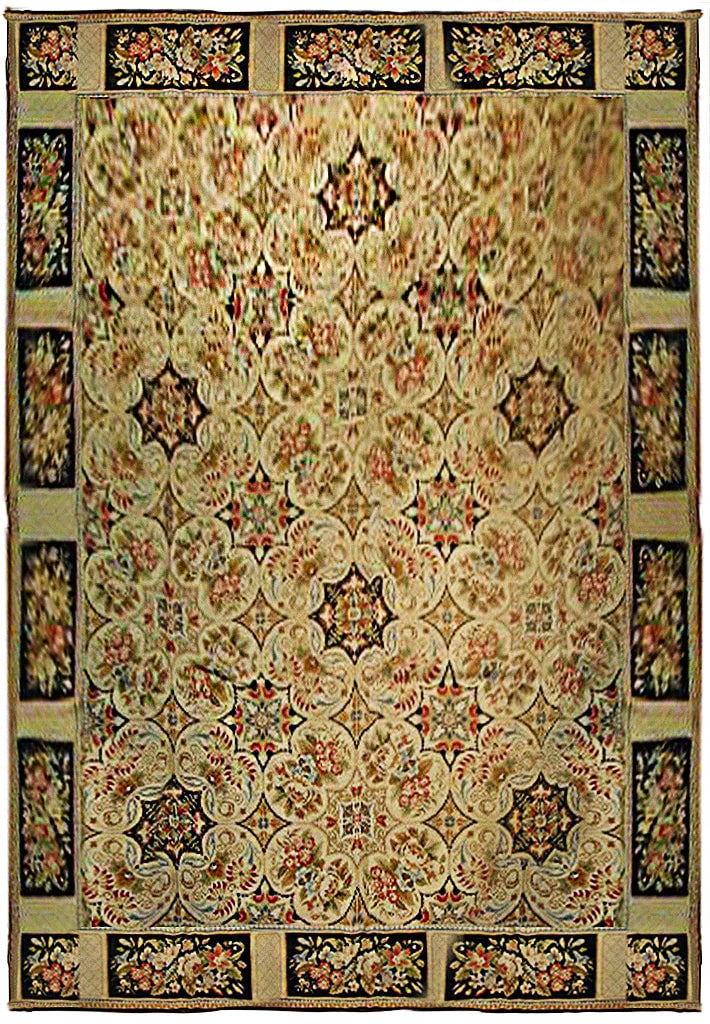 Handmade Happy Needlepoint Rug 9'4 x 11'8 Vibrant Art: Handmade Happy Needlepoint Rug 9'4 x 11'8 Vibrant Art Free continental US Shipping Enhance your living space with this exquisite 9.4 x 11.8 Happy Needlepoint Rug, meticulously crafted by hand. Designe