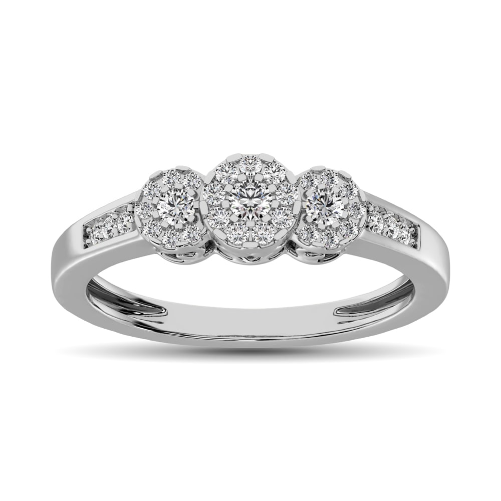 10K White Gold 1/3 Ct.Tw. Diamond Fashion Ring: 10K White Gold 1/3 Ct.Tw. Diamond Fashion Ring This beautiful ring is available in 10K White Gold. There are 32 round diamonds with a total carat weight of 1/3 Ct.Tw. set in a Prong setting. 10k White