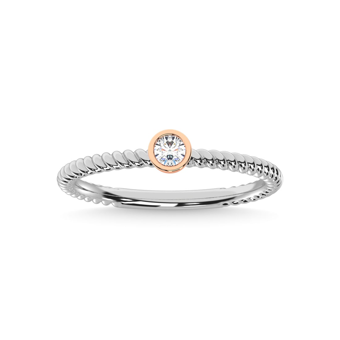 14K Two Tone Diamond 1/10 Ct.Tw. Anniversary Ring: 14K Two Tone Diamond 1/10 Ct.Tw. Anniversary Ring 14k Two Tone Stone Color: G-h Stone Clarity: Si3 Each ring is presented in standard size 6.5. Complimentary resizing is available between sizes 510 (i