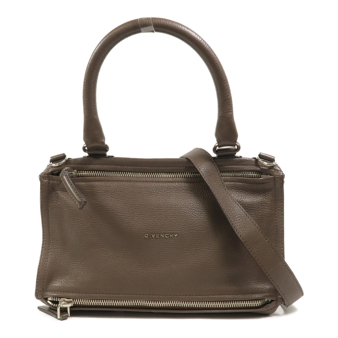 Givenchy Pandora Medium Brown Calfskin 2 Way Shoulder Bag SHW: Givenchy Pandora Medium Brown Calfskin 2 Way Shoulder Bag SHW This Givenchy Pandora Medium 2 Way Shoulder Bag is crafted from brown calfskin leather and offers versatile carrying options. Designed for