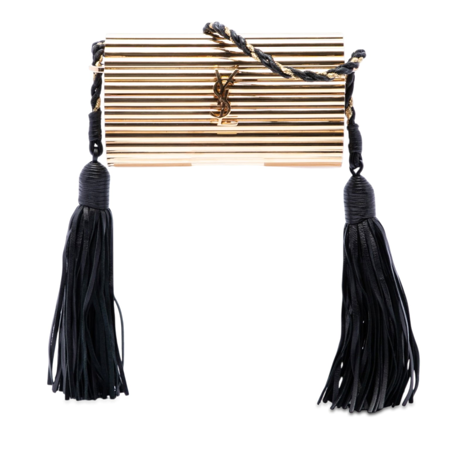 Saint Laurent Opium Box Bag Ribbed Acrylic Lambskin Fringe Monogram (1 of 6)