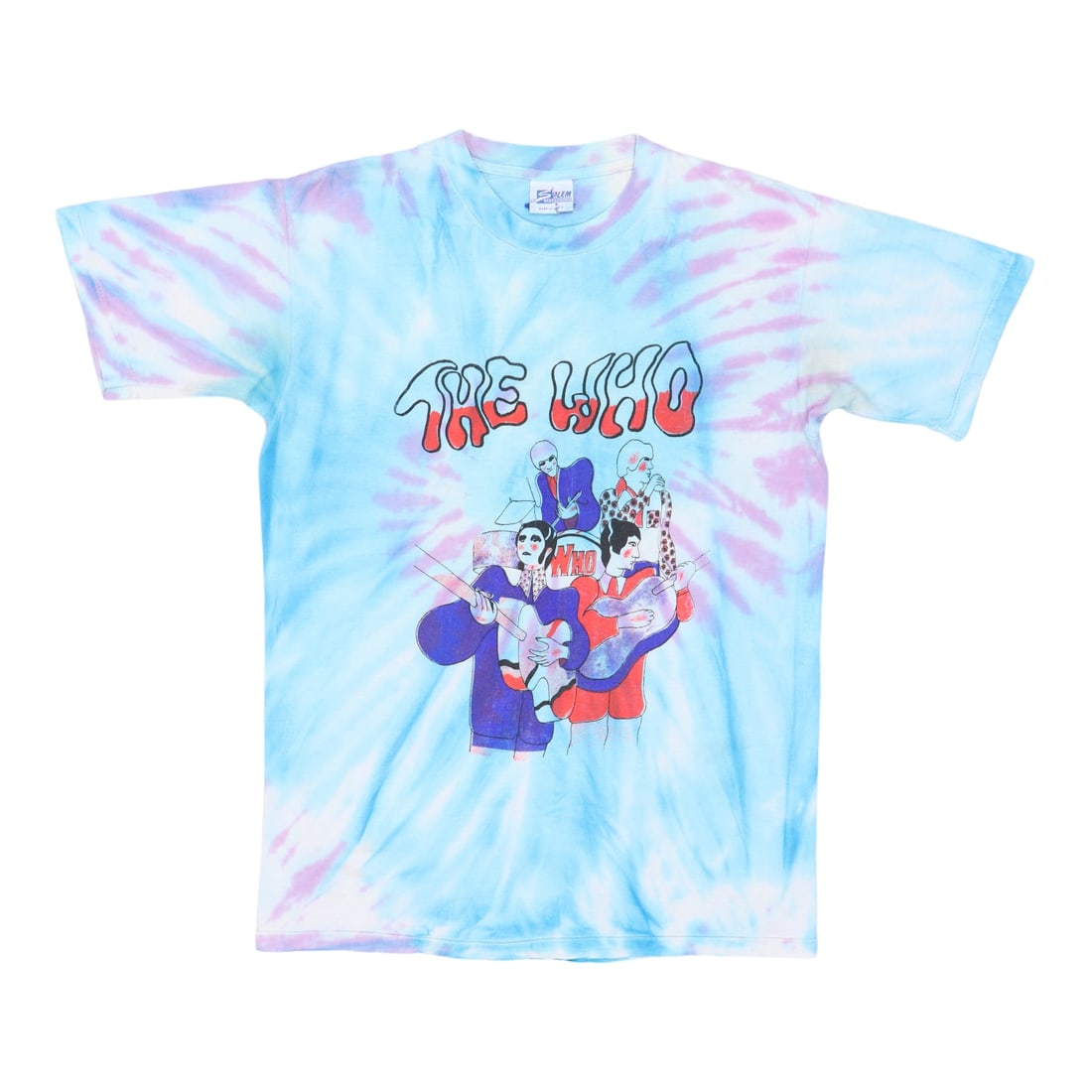 Vintage 1989 The Who Concert Tie Dye Cotton T Shirt with Graphics: Vintage 1989 The Who Concert Tie Dye Cotton T Shirt with Graphics This original vintage 1989 The Who tie dye tour shirt features front and back graphics. Made from 100% cotton, the shirt comes in tie 