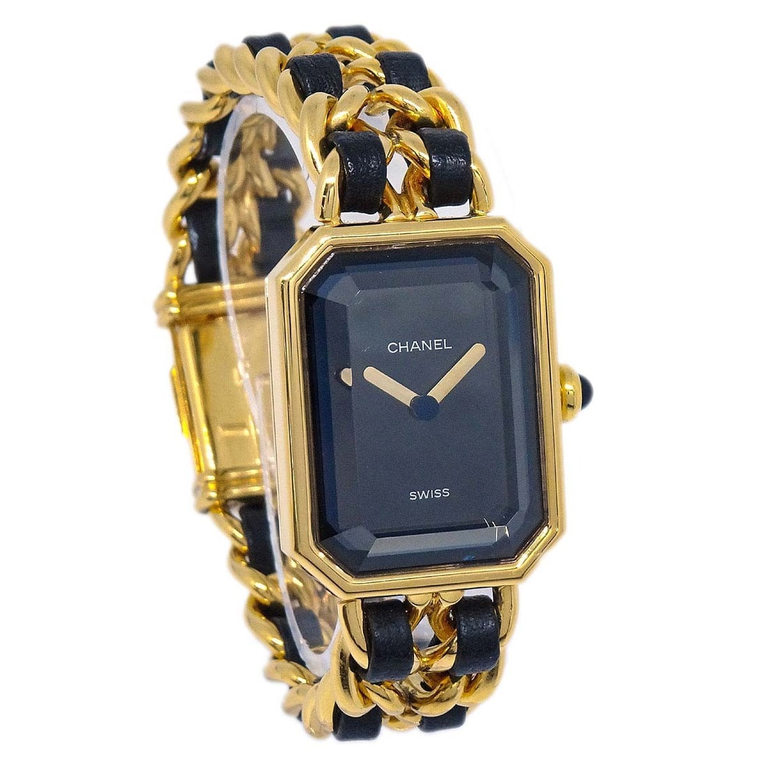 CHANEL Premiere Womens Quartz Wristwatch Gold Plated Black Gold Swiss Made (1 of 10)