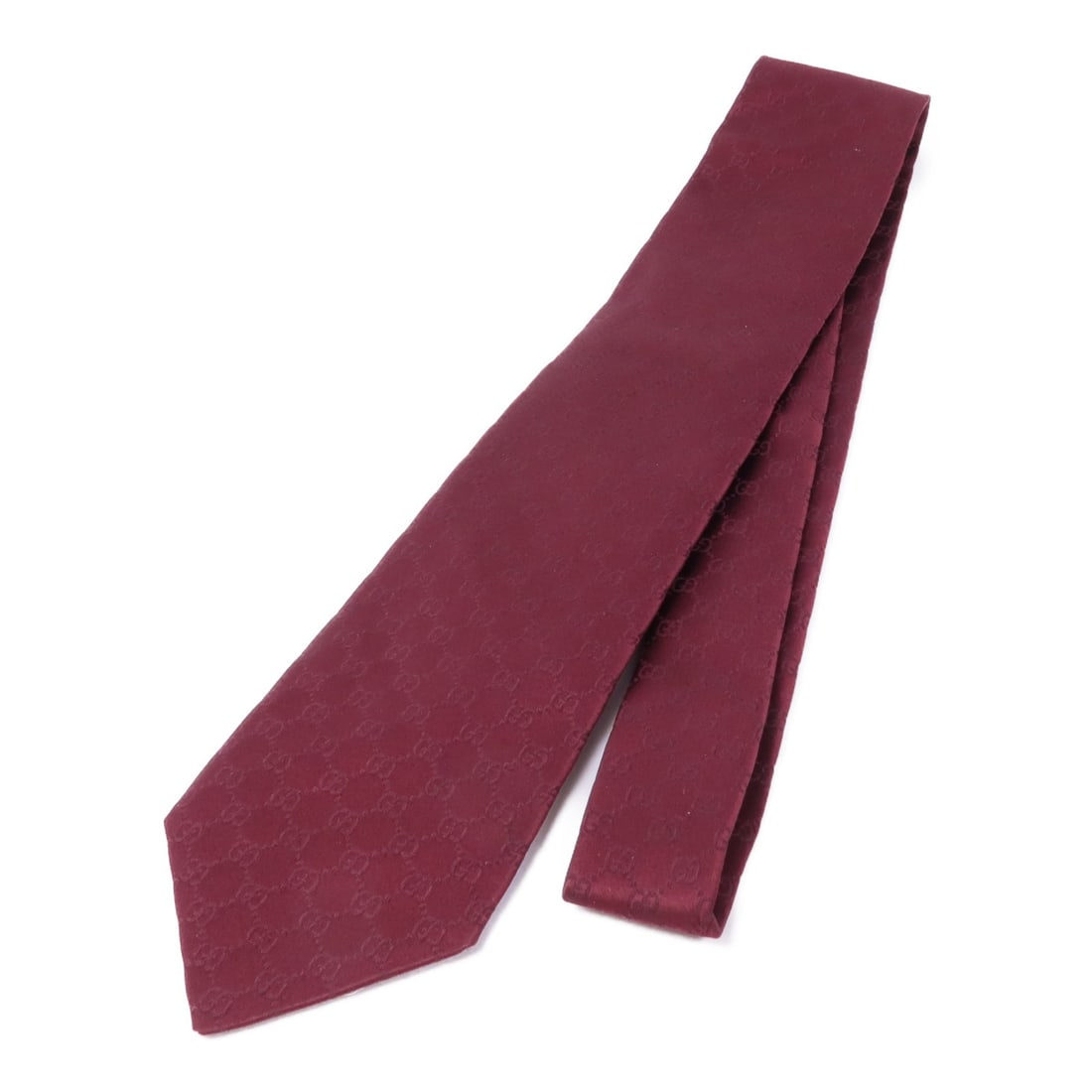 Silk Bordeaux Neck Tie by GUCCI for Men Made in Italy (1 of 10)