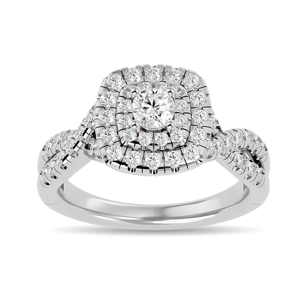 Diamond 1 Ct.tw Round-cut Engagement Ring in 14K White Gold: Diamond 1 Ct.tw Round-cut Engagement Ring in 14K White Gold 14k White Gold Stone Color: G-h Stone Clarity: I1 Each ring is presented in standard size 6.5. Complimentary resizing is available between s