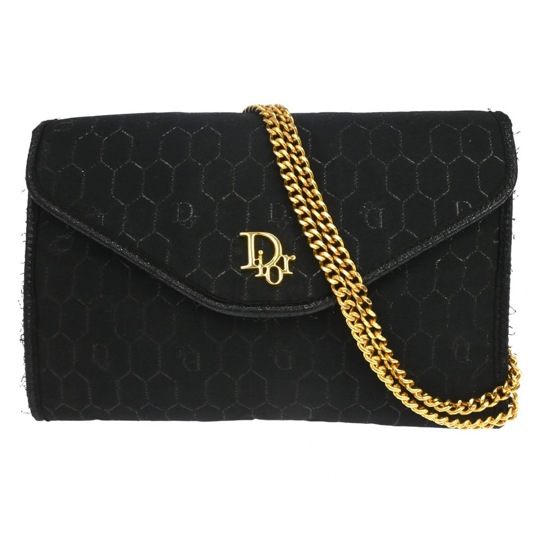 Dior Christian Honeycomb Small Black Canvas Shoulder Bag: Dior Christian Honeycomb Small Black Canvas Shoulder Bag Vintage Christian Dior Honeycomb shoulder bag in black canvas with leather trim and logo accents. This small shoulder bag features a canvas lin